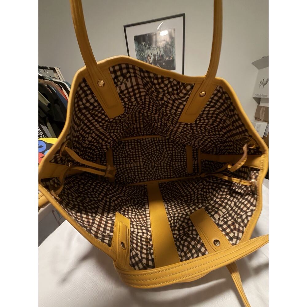 MCM Monogram Large Tote Bag Brown/Yellow, Detachable Strap, Drawstring, Gold - Picture 8 of 8